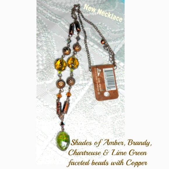 Antique Copper-Colored Beaded Necklace NWT - Picture 4 of 6